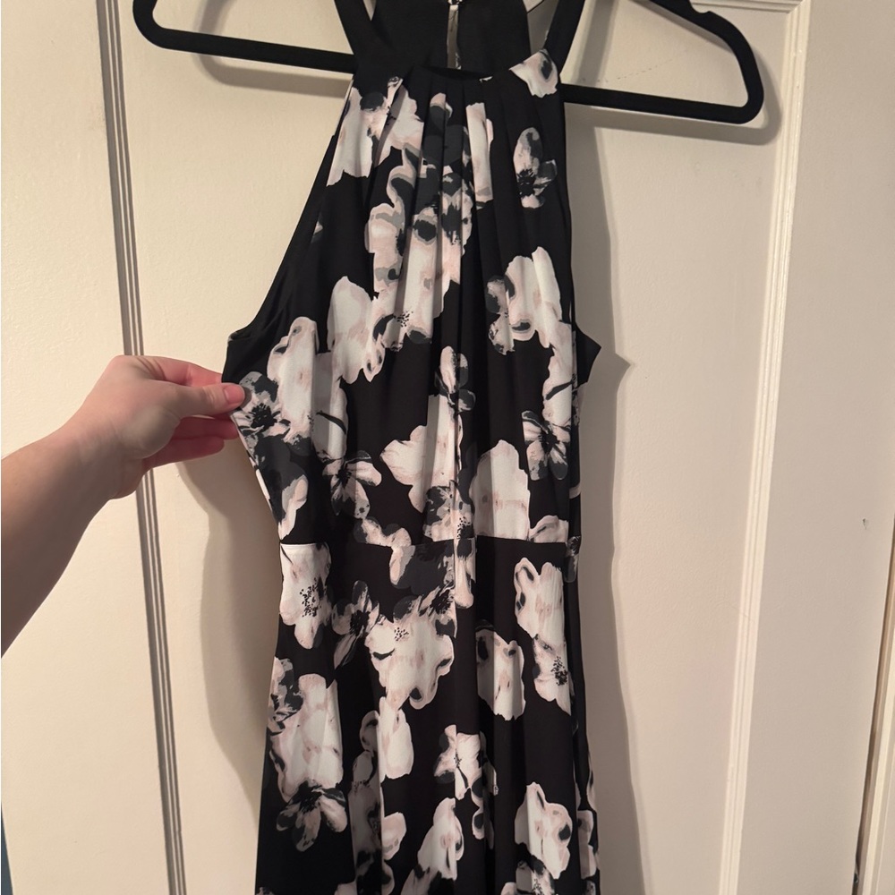 Express One Shoulder Black and White Dress